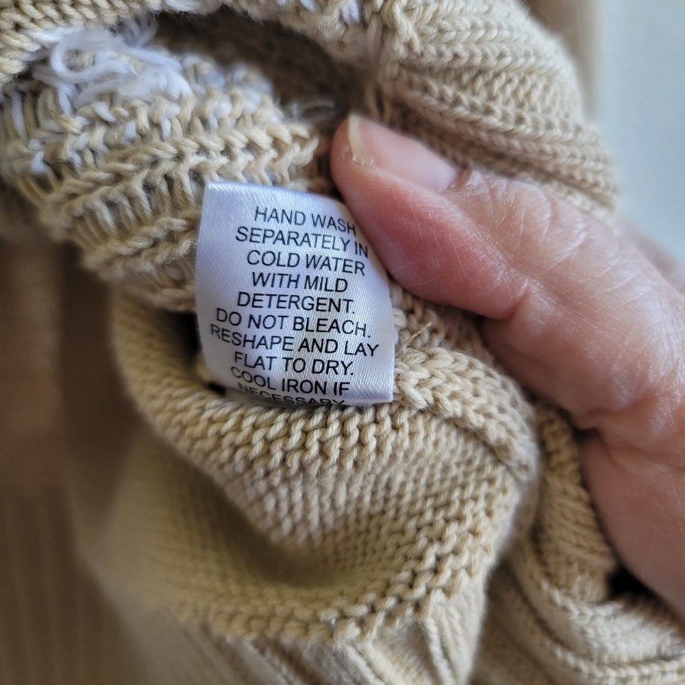Tuckernuck, Miss Daisy Sweater, Tan/White,  Size Medium - Picture 6 of 10